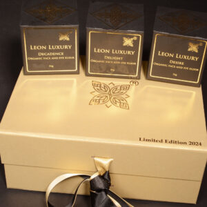 Luxury Devotion gift box with three face and eye elixirs